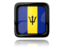 Barbados. Square icon with reflection. Download icon.