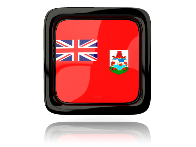 Square icon with reflection. Download flag icon of Bermuda at PNG format