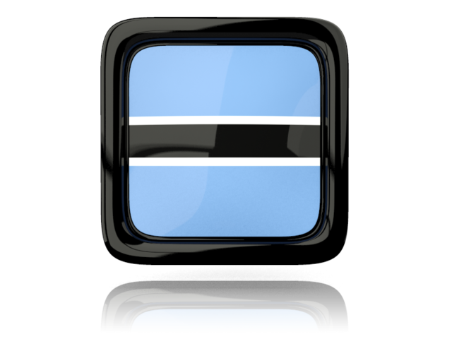 Square icon with reflection. Download flag icon of Botswana at PNG format