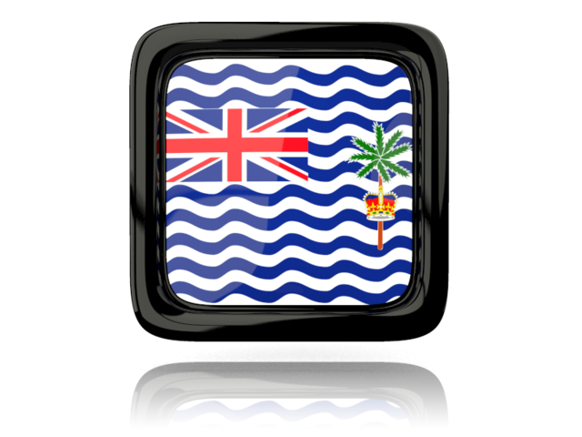 Square icon with reflection. Download flag icon of British Indian Ocean Territory at PNG format