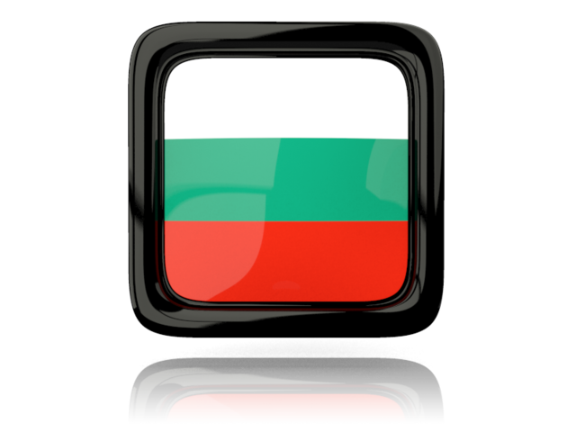 Square icon with reflection. Download flag icon of Bulgaria at PNG format
