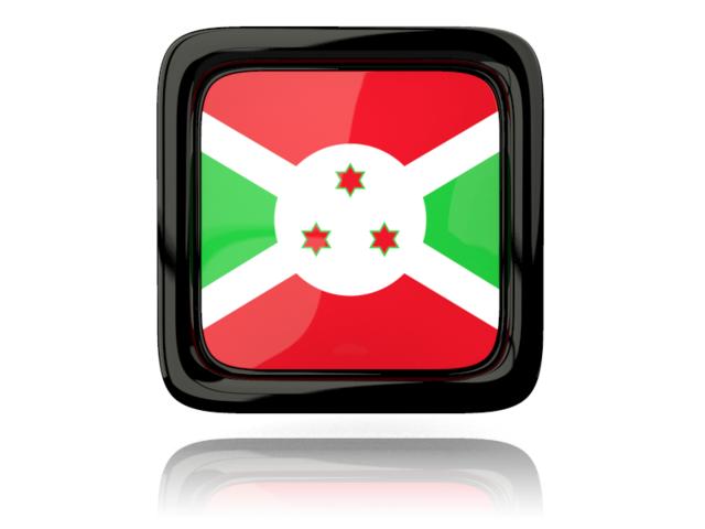 Square icon with reflection. Download flag icon of Burundi at PNG format