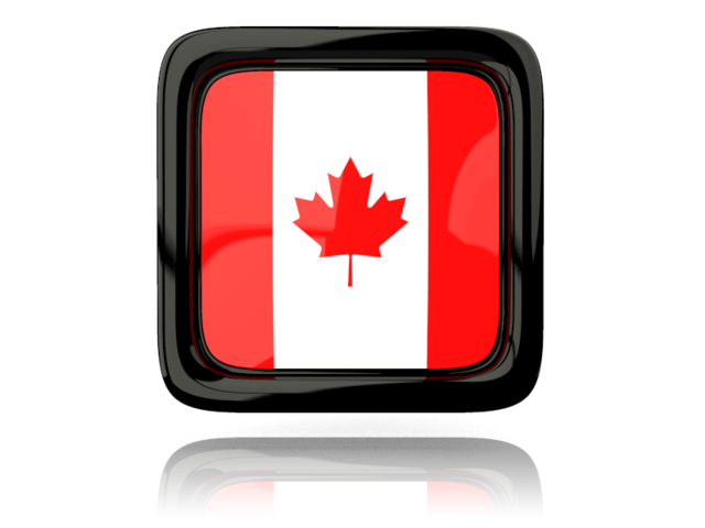 Square icon with reflection. Download flag icon of Canada at PNG format