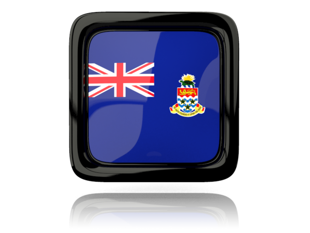 Square icon with reflection. Download flag icon of Cayman Islands at PNG format