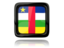 Central African Republic. Square icon with reflection. Download icon.