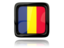 Chad. Square icon with reflection. Download icon.