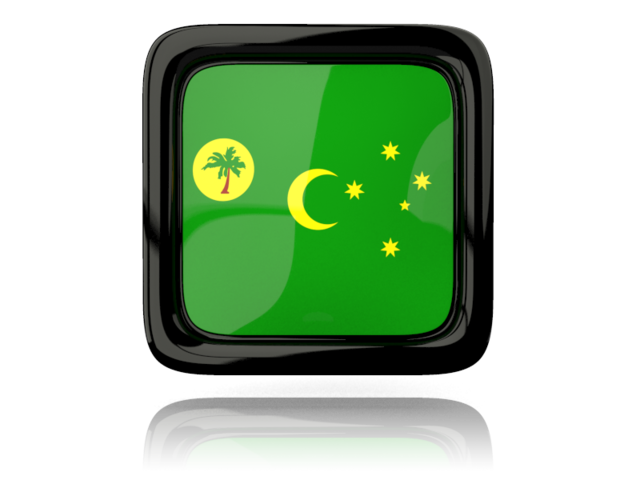 Square icon with reflection. Download flag icon of Cocos Islands at PNG format