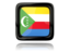 Comoros. Square icon with reflection. Download icon.
