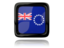 Cook Islands. Square icon with reflection. Download icon.