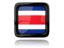 Costa Rica. Square icon with reflection. Download icon.