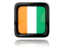 Cote d'Ivoire. Square icon with reflection. Download icon.