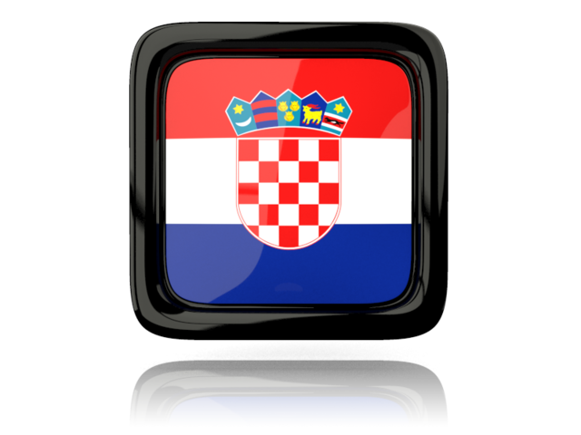 Square icon with reflection. Download flag icon of Croatia at PNG format