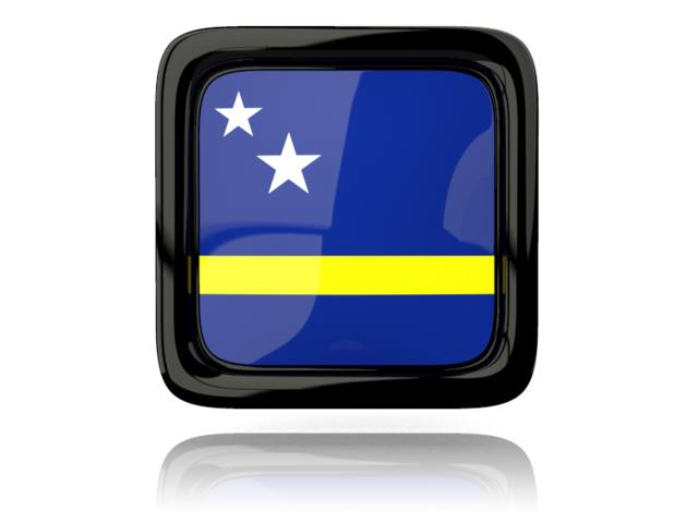 Square icon with reflection. Download flag icon of Curacao at PNG format