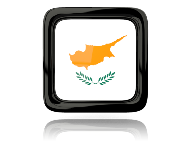 Square icon with reflection. Download flag icon of Cyprus at PNG format