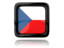 Czech Republic. Square icon with reflection. Download icon.