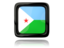 Djibouti. Square icon with reflection. Download icon.