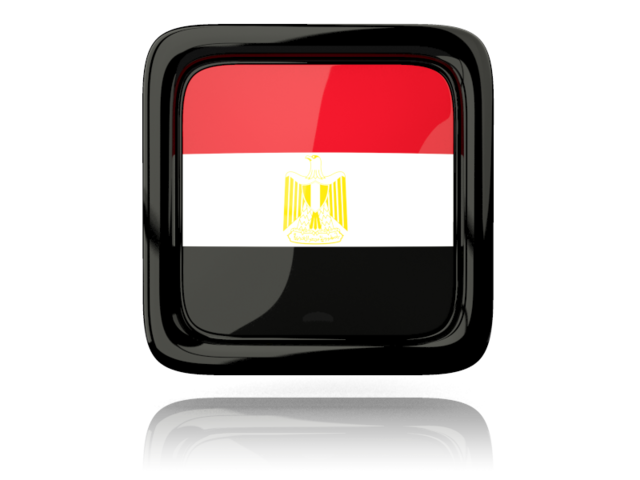 Square icon with reflection. Download flag icon of Egypt at PNG format