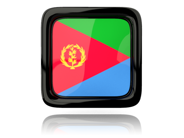 Square icon with reflection. Download flag icon of Eritrea at PNG format