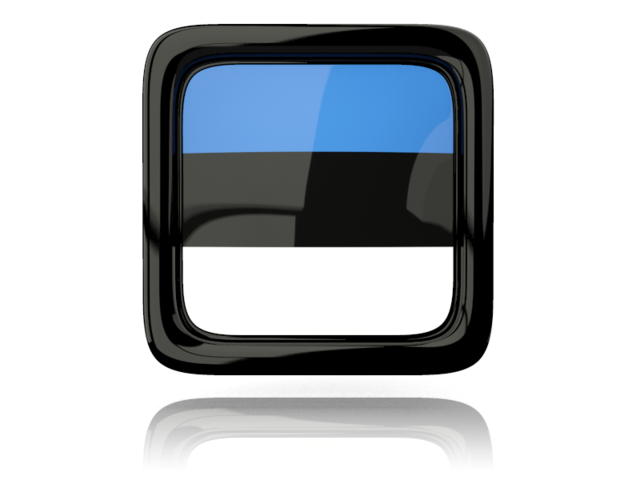 Square icon with reflection. Download flag icon of Estonia at PNG format
