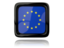 European Union. Square icon with reflection. Download icon.