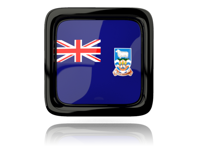 Square icon with reflection. Download flag icon of Falkland Islands at PNG format