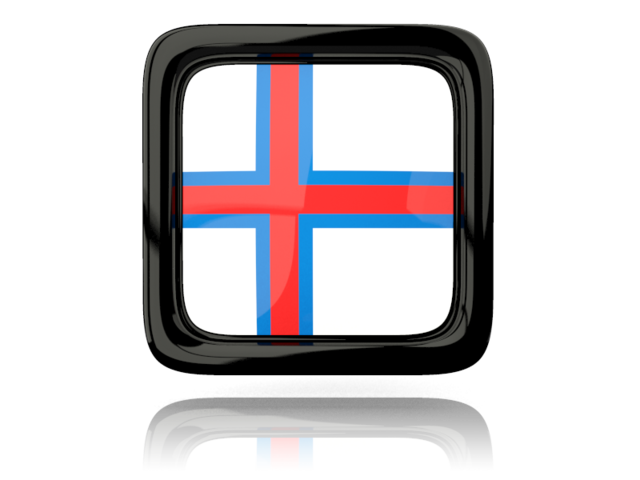 Square icon with reflection. Download flag icon of Faroe Islands at PNG format
