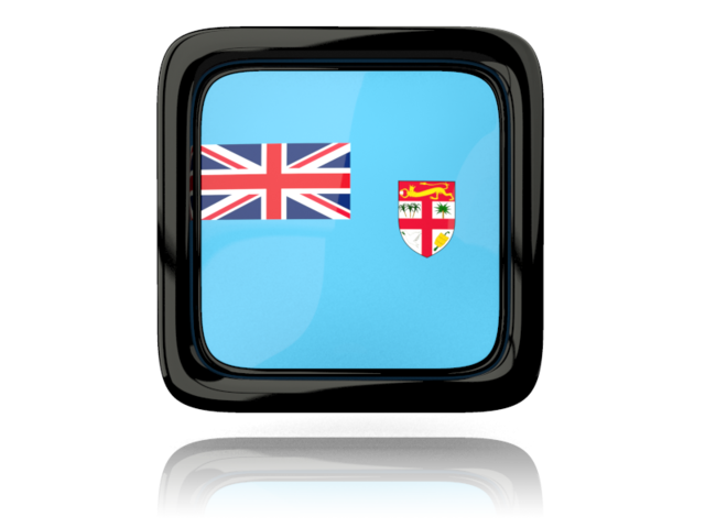 Square icon with reflection. Download flag icon of Fiji at PNG format