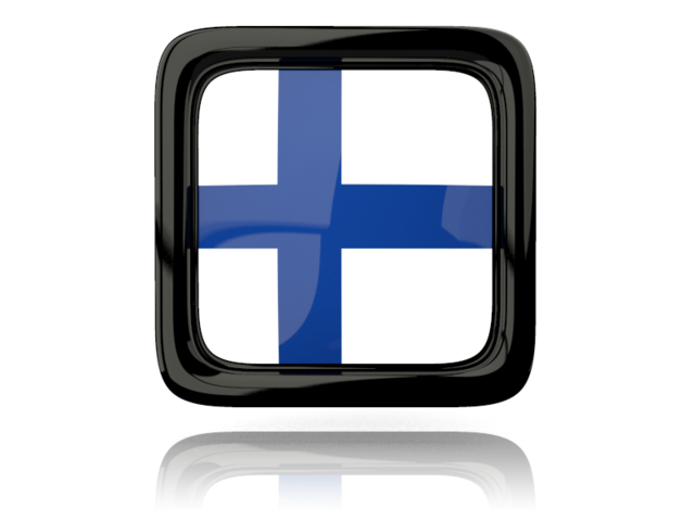 Square icon with reflection. Download flag icon of Finland at PNG format