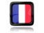 France. Square icon with reflection. Download icon.