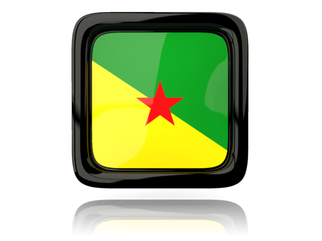Square icon with reflection. Download flag icon of French Guiana at PNG format