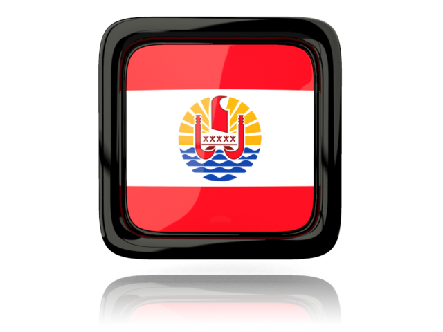Square icon with reflection. Download flag icon of French Polynesia at PNG format