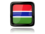 Gambia. Square icon with reflection. Download icon.