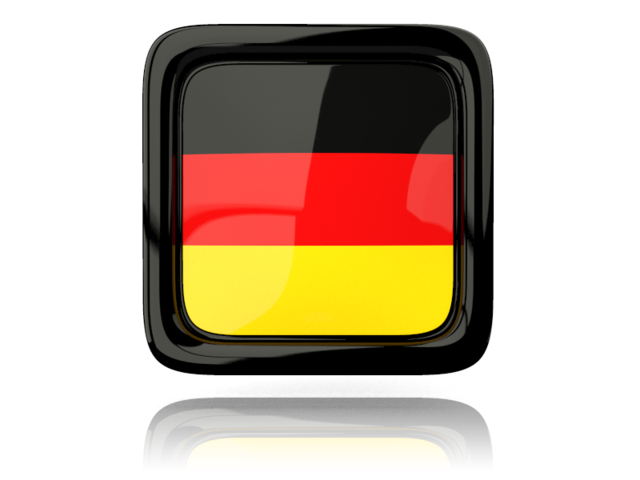 Square icon with reflection. Download flag icon of Germany at PNG format