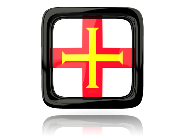 Square icon with reflection. Download flag icon of Guernsey at PNG format