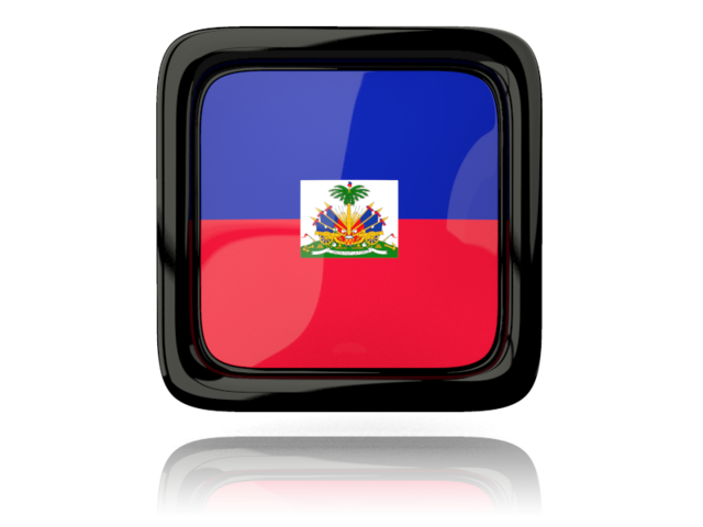 Square icon with reflection. Download flag icon of Haiti at PNG format