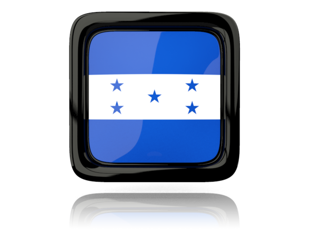 Square icon with reflection. Download flag icon of Honduras at PNG format