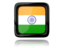 India. Square icon with reflection. Download icon.