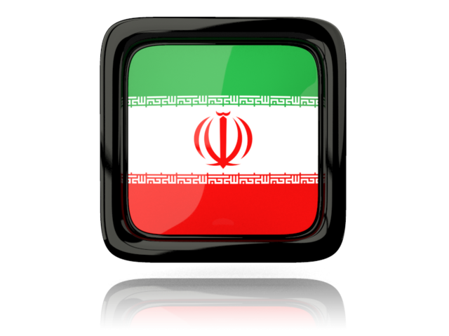 Square icon with reflection. Download flag icon of Iran at PNG format