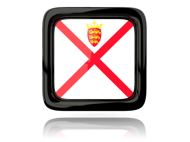 Square icon with reflection. Download flag icon of Jersey at PNG format