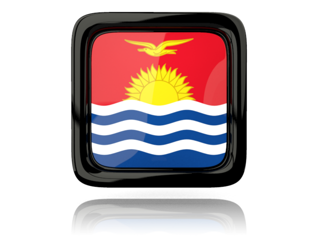 Square icon with reflection. Download flag icon of Kiribati at PNG format