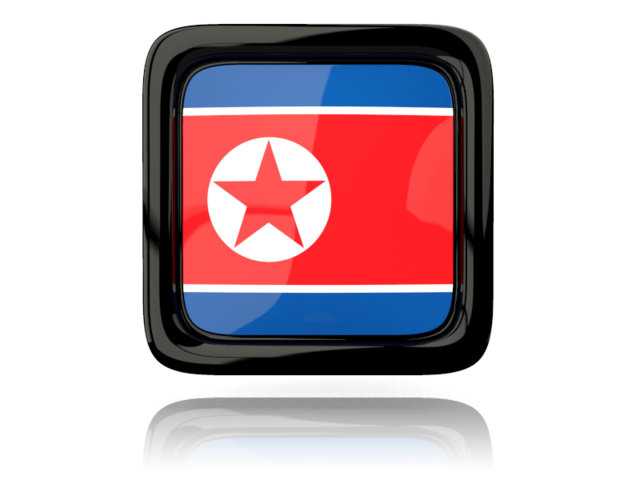 Square icon with reflection. Download flag icon of North Korea at PNG format