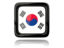 South Korea. Square icon with reflection. Download icon.