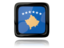 Kosovo. Square icon with reflection. Download icon.