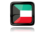 Kuwait. Square icon with reflection. Download icon.