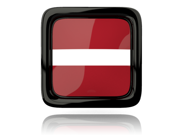 Square icon with reflection. Download flag icon of Latvia at PNG format