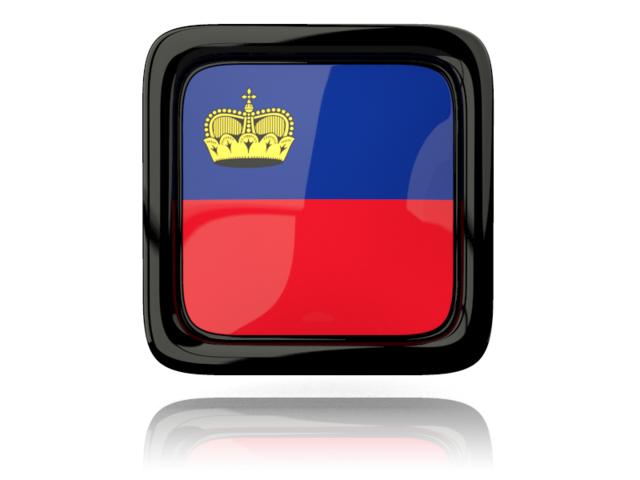 Square icon with reflection. Download flag icon of Liechtenstein at PNG format