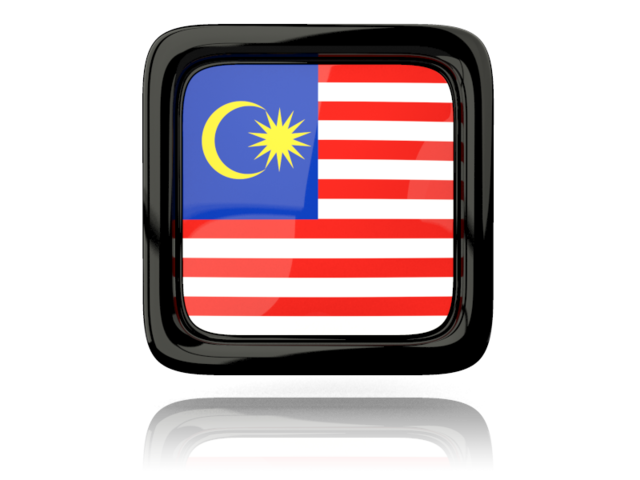 Square icon with reflection. Download flag icon of Malaysia at PNG format