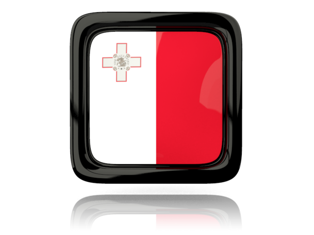 Square icon with reflection. Download flag icon of Malta at PNG format