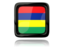 Mauritius. Square icon with reflection. Download icon.