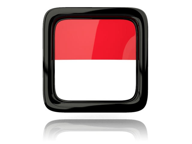 Square icon with reflection. Download flag icon of Monaco at PNG format